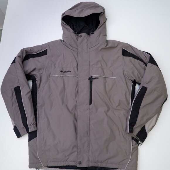 Columbia Jacket Men Large Hood Lined Zip Pocket Coat Work Ski Snow Hike Core No - Picture 1 of 16